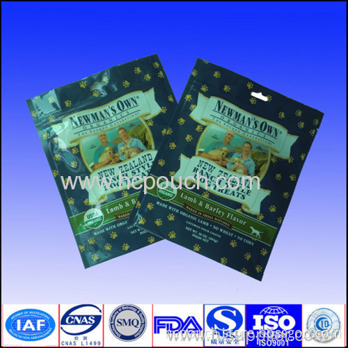 Plastic Dog Food Stand Up Bag With Tear Notch 
